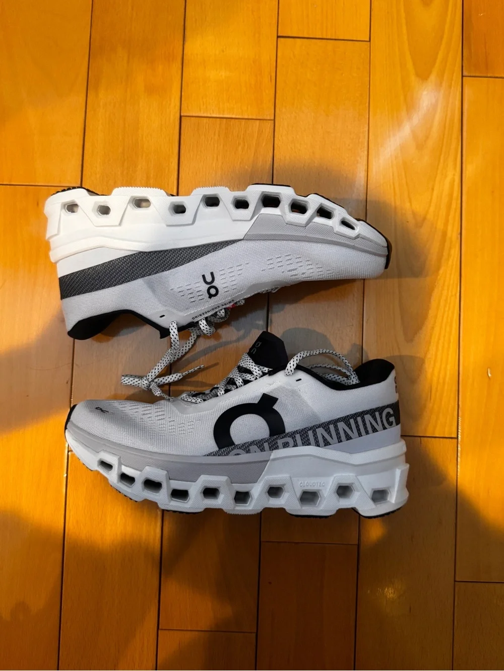 On Running Cloudmonster White/Black Running Shoes